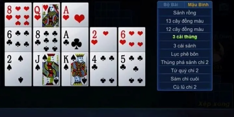 Hướng dẫn chi tiết cách xếp bài "binh xập xám" bất bại